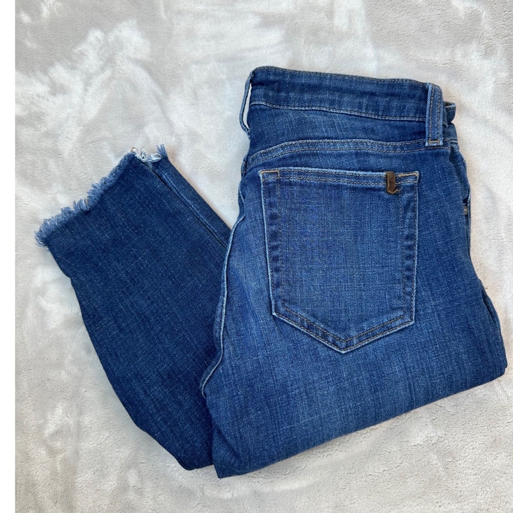Joe's Jeans Skinny Ankle Raw Frayed Step Hem Blue Denim Jeans Womens Size 29